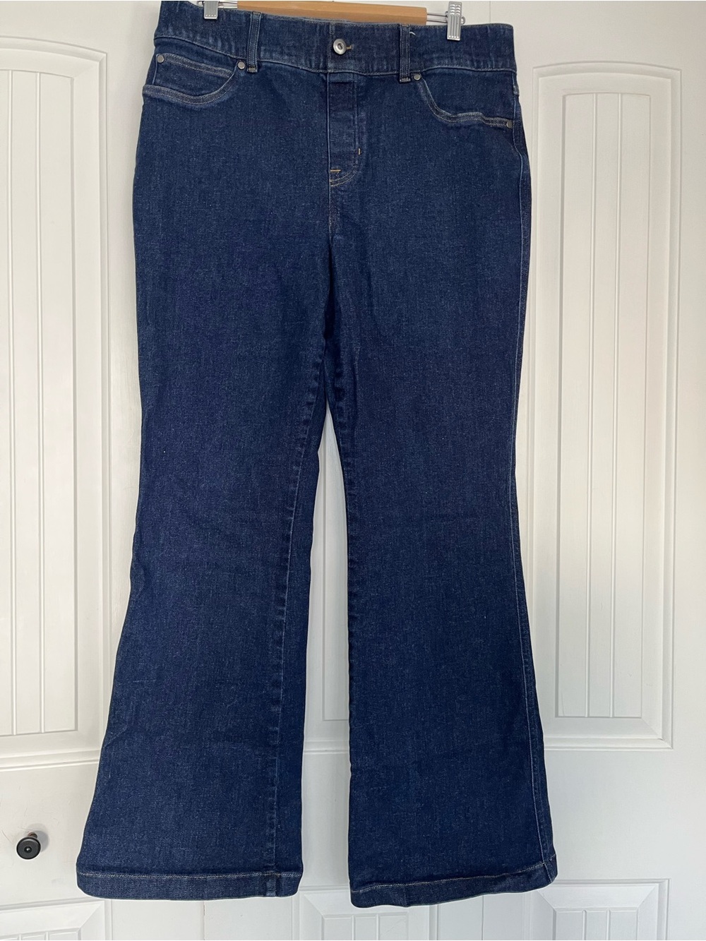 Spanx, Dark Blue Mini Flare Jeans, Size 1X